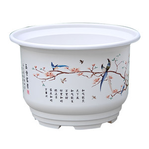 
Imitation ceramic flower pots for home use, thickened, durable, large, breathable, Qingshan balcony flower and green plant pots, light luxury resin pots