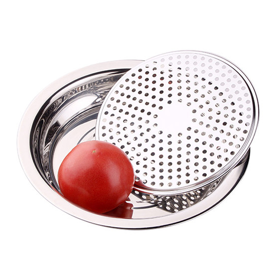 Thick stainless steel dumpling plate double -layer drain dumpling plate stainless steel plate pallet tray disc