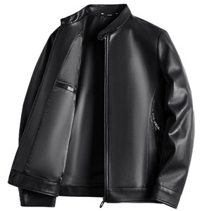 
Genuine leather jacket for men with lapel, removable lining, down leather jacket, spring and autumn top layer cowhide for middle-aged dads