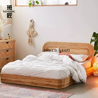 BJGF юго -восточная азиатская кровать Tengdi японская 1,5 -метра одиночная креативная кровать Teng Hom Best B & B отель с двуспальной кровать