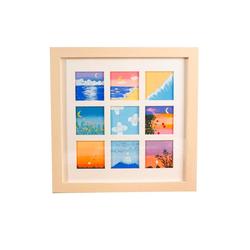Oil Stick Painting Special Four-nine-grid Work Frame Hand-painted Mounting Frame 10x10 Square Photo Frame Table Hanging Wall Painting