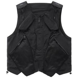 
VIP functional style vest men's splicing sports vest workout multi-pocket outdoor horse clip design sleeveless jacket