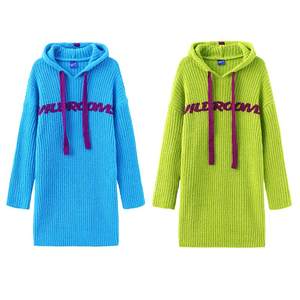 
WildRooms Home Sweatshirt Skirt Women's Winter Knitted Nightgown Loose, versatile, fashionable and wearable hooded pajamas