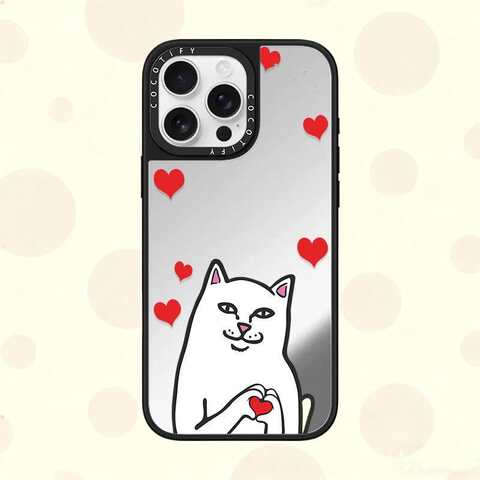 RIPNDIP Lord Nermal Hearts Mirror for , 16 Pro, 16 Plus, 16, 15 Pro, 15, 14, 17 16 iPhone Case
