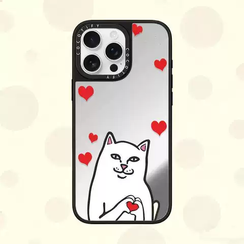 RIPNDIP Lord Nermal Hearts Mirror Phone Case for , 16 Pro, 16 Plus, 16, 15 Pro, 15, 14, 17 16 Phone Cases for iPhone 17, 16, 15, 14 and 13