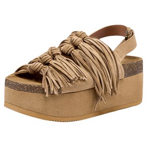 
ASH women's shoes 26 summer new MONOI retro tassel thick-soled heightening women's open-toe slip-on fashion sandals
