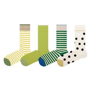 
Striped polka dot socks, women's mid-calf socks, Internet celebrity style, cute, Japanese style, trendy Internet celebrity style, autumn and winter green stockings, cotton