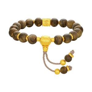 
Chow Tai Sang Gold Agarwood Bracelet for Men and Women Pure Gold Wooden Men's Bracelet Couple Style Birthday Gift for Boyfriend and Girlfriend