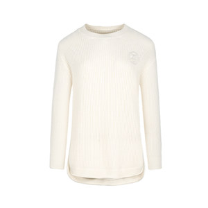 
Yuxiangfei round neck sweater, feminine and elegant, winter fashion beaded pullover, loose long-sleeved knitted straight top