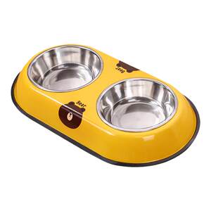 
Dog bowl, dog food bowl, cat bowl, cat food bowl, pet-specific bowl, dog food bowl, small dog anti-knock over double bowl drinking water bowl