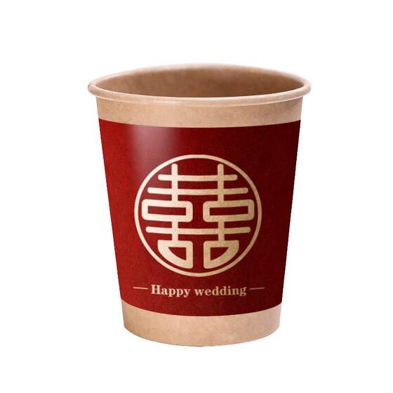 
Disposable paper cup wedding wedding thickened wedding cup red happy word cup wedding preparation water cup wedding supplies collection