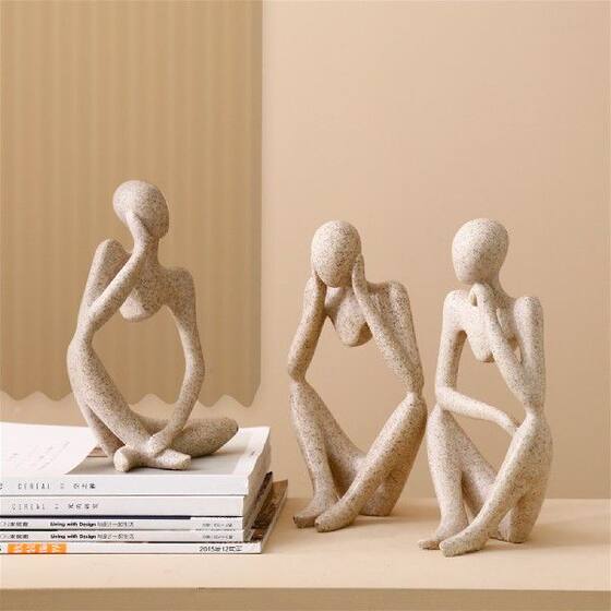 新品Resin Abstract Figure Home Decor Mini Thinker Modern