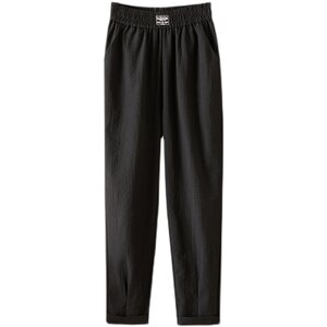 
Ice silk cotton linen harem pants for women 2025 new summer thin style slim loose nine-point mother casual pants