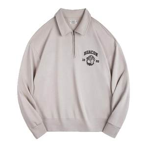 
Madden workwear American retro three-dimensional embroidery half-zip sweatshirt casual lapel pullover polo shirt top men's autumn