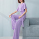 탐욕 Shiya 패션 보라색 점프 슈트 여성 여름 2024 새로운 비즈니스 착용 점프 슈트 와이드 레그 슈트 기질 점프 슈트