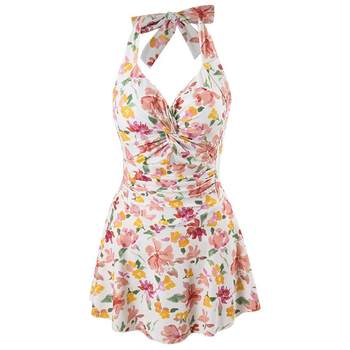 Yimeishan women's one-piece boxer swimsuit