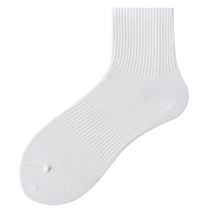 
Zoyin men's socks men's summer thin pure cotton yarn mid-tube 7a antibacterial boys' sports towel bottom white stockings