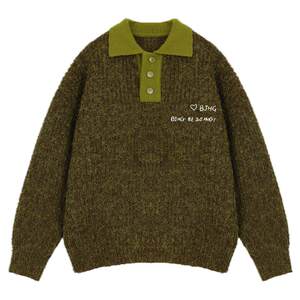 
BJHG Reckless Retro Couple Sweater Men's Winter New Lazy Lapel Casual Knitted Sweater Top Women