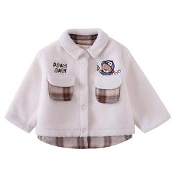 Pawinpaw Cartoon Bear Children's Clothing Autumn Casual Baby Boy Imitation Sherpa Shirt Jacket