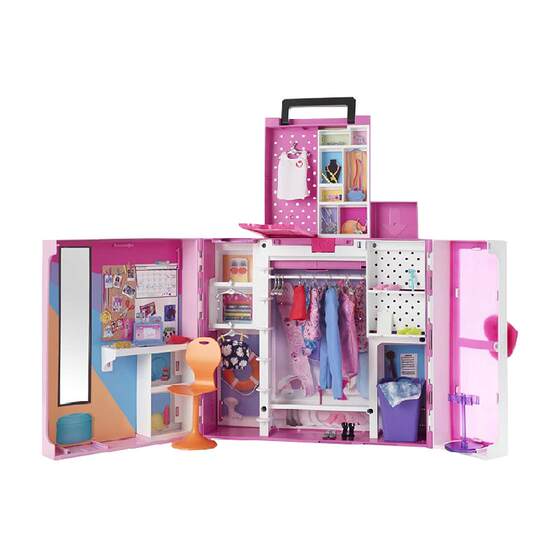 Barbie Barbie doll double-layer dreamy wardrobe girl plays house dress changing clothes toys children's gift