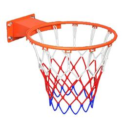 Rete Da Basket Specifica Per Competizione Per Bambini E Adulti, Allenamento Scolastico, Rete Da Tiro, Corda Tascabile, 12 Fibbie, Fibbia In Rete Tricolore, Universale Per Esterni