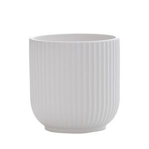 New flower pot ceramic luster vertical northern European style simple flower pot large ends with tray desktop green pot
