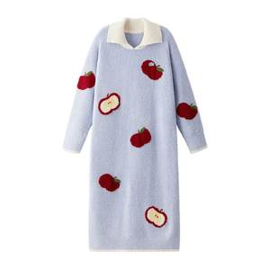
Jiao Nei Velvet 520Home Women's Half Velvet Warm Long Sleeve Home Clothes Women's Thickened Winter New Style Nightgown