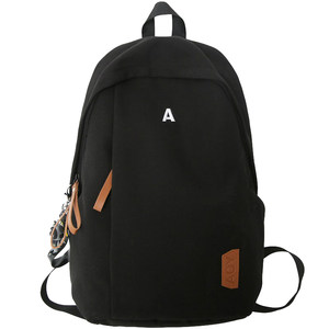 High school student schoolbag boys college students black computer backpack women's high -level sensory solid color travel backpack large capacity

