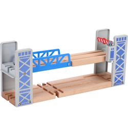Leku Wooden Track Train Scene Lift Bridge Accessories Overpass Bulk Track Bridge Compatible With Edwone