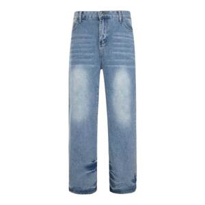 
[Ready Stock] WE11DONE TRACK Pants American Minimalist Whisker Washed Ice Blue Straight Jeans Trousers
