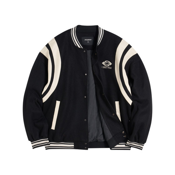 
Classic baseball uniforms for couples New Year's red jacket raglan windproof warm woolen American retro jacket