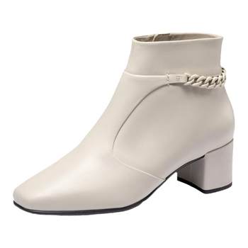 Ecco/Ebouti square toe thick heel Chelsea boots