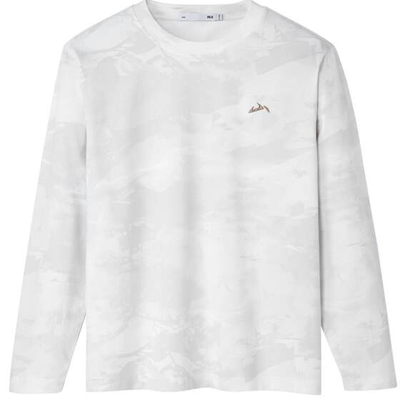 
HLA/Heilan Home Mountain is Not High Series Long-sleeved T-shirt 26 Spring and Summer New Text Embroidery Soft Long-sleeved Men