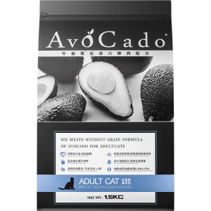 
Avocado cat food natural grain-free and low salt improves hair fish meat adult cat short blue cat staple food 2kg