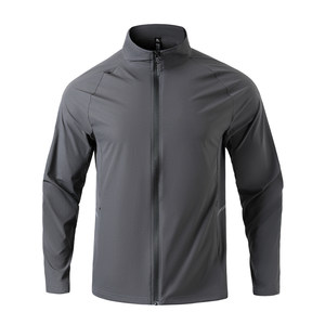 Sports jacket Men's running training thin fast -drying trench coat new stand -up collar fitness body can ride badminton basketball
