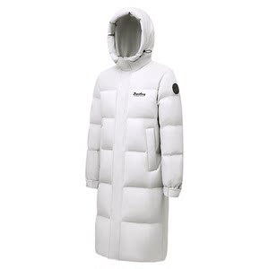 
Bosideng's new winter down jacket for men and women, over-the-knee length, 90 down, warm, hooded, sports style