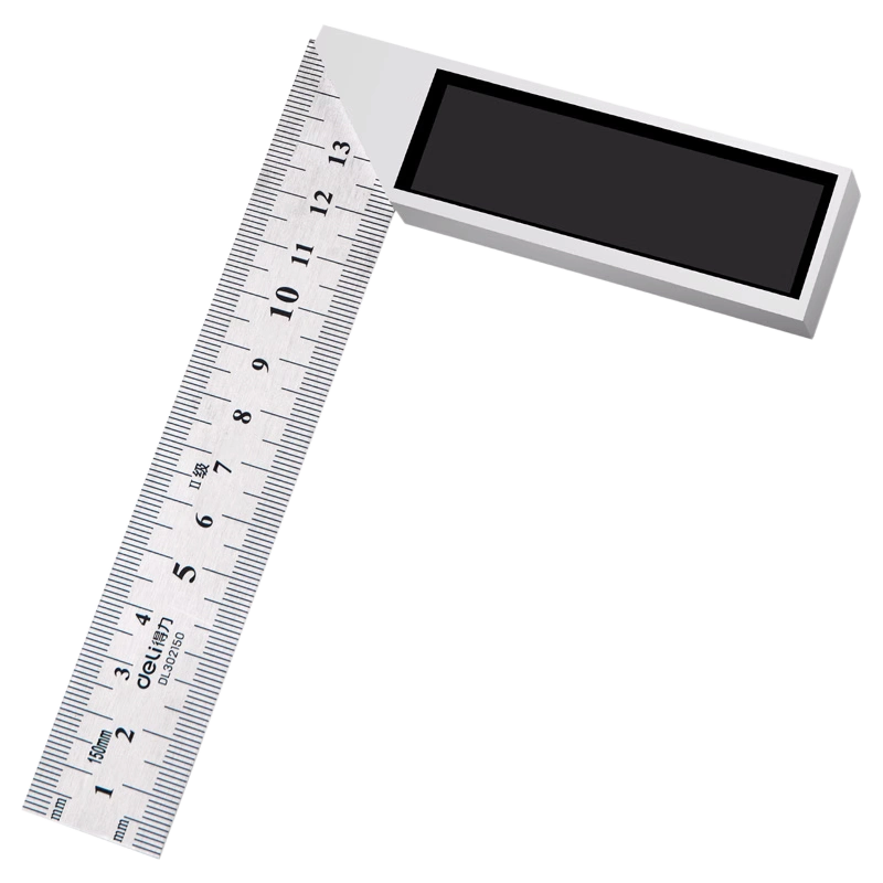 得力鋁壓鑄鋼角尺不鏽鋼拐尺90度木工尺多功能角度尺