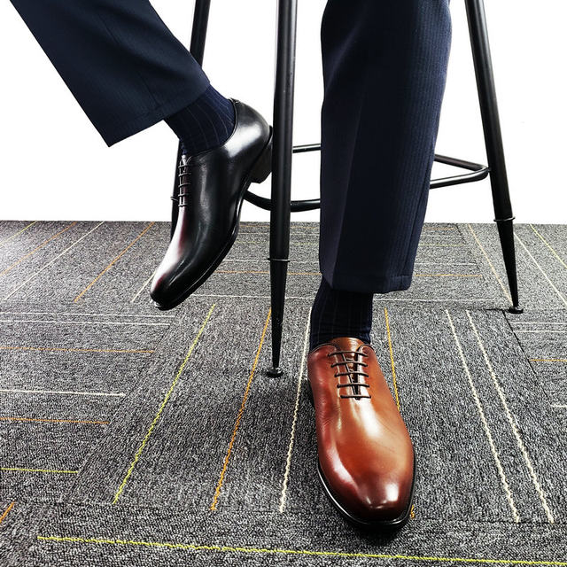 Round Toe Oxford Dress Shoes Men's Round Toe Loafers And Oxford