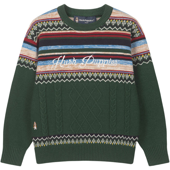 Xiabushi children's clothing children's sweater autumn and winter new style big children's pullover thread boys and girls Christmas atmosphere knitted sweater