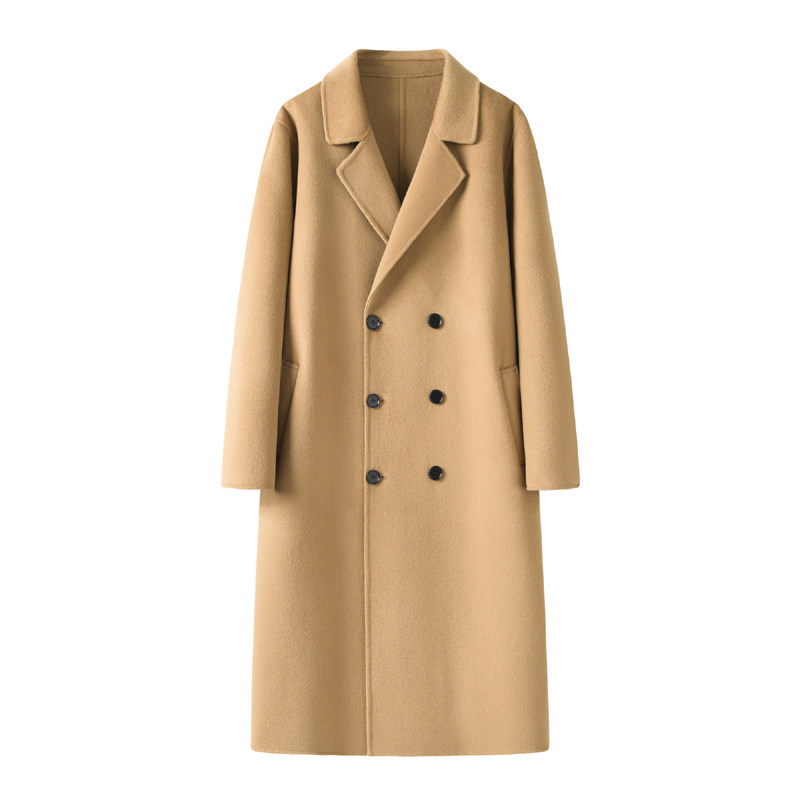 Men's Wool Overcoat - Double-Breasted Cashmere Long Coat Men's Wool Overcoat - Double-Breasted Cashmere Long Coat