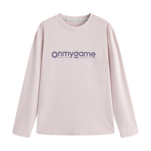 
onmygame [Oxygen Plaid] T-shirt for boys and girls 2025 children's spring long-sleeved base quick-drying top