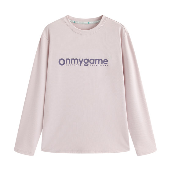 
onmygame [Oxygen Plaid] T-shirt for boys and girls 2025 children's spring long-sleeved base quick-drying top