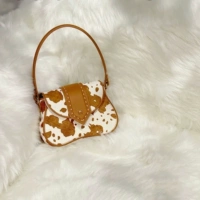 Сумка подмышку, демисезонная зебра, из натуральной кожи