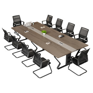 Office furniture conference table long table light luxury small strip training table office conference reception table chair combination