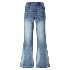 
Light blue non-leg-fitting bootcut jeans for women 2026 new summer thin high-waist drape straight pants for small people