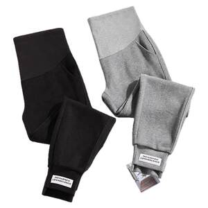Pregnant women's pants spring and autumn and winter wearing casual leggings plus velvet thickening, warm loose loose large size, belly trousers mirroring
