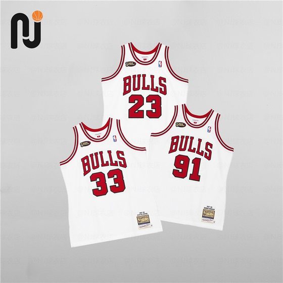 Mitchell&Ness MN 乔丹/皮蓬/罗德曼 9798总决赛公牛球员版AU球衣