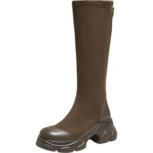 
TATA Cat Claw Boots Thick-soled Long Boots Women's Winter Fashion Boots High Boots Elastic Slim Boots CEG06DG5