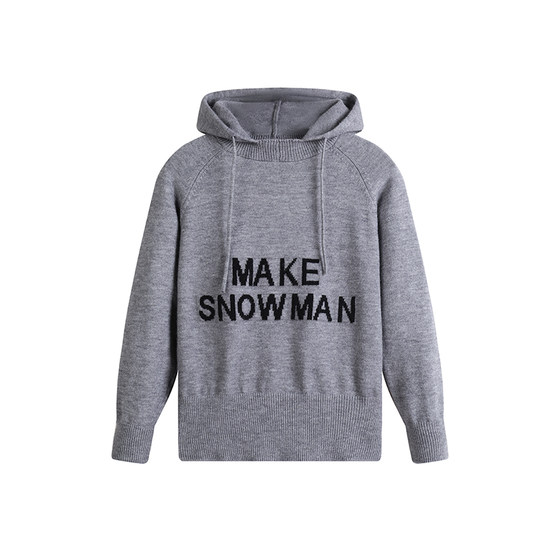 
LittleBigPlanet children's clothing American retro lettered hooded sweater Lazy style versatile knitted sweater for boys and girls