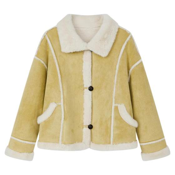 
Kuaiyu Lamb Wool Jacket Women's 2025 New Winter Fur One-piece Loose and Comfortable Thickened Jacket for Little People